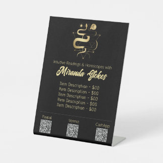 ブラック&金ゴールドツインヘビゴシックタロット価格表 台座サイン