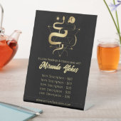 ブラック&金ゴールドツインヘビゴシックタロット価格表 台座サイン (インサイチュ)