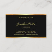 ブラック&金ゴールドテンプレート書道プロフェッショナル 名刺 (裏面)