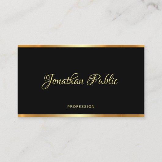 ブラック&金ゴールドテンプレート書道プロフェッショナル 名刺 (正面)