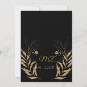 ブラック&金ゴールドテーマキンセアニェラ招待 招待状 (裏面)