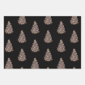 ブラック&金ゴールドディアクリスマスラッピング紙シート ラッピングペーパーシート (正面3)