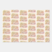 ブラック&金ゴールドディアクリスマスラッピング紙シート ラッピングペーパーシート (正面2)