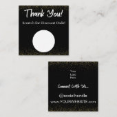 ブラック&金ゴールドディスカウントスクラッチオフサンキューカード スクエア名刺 (正面/裏面)