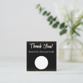 ブラック&金ゴールドディスカウントスクラッチオフサンキューカード スクエア名刺 (スタンド正面)