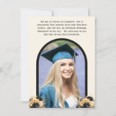 ブラック&金ゴールドディスコボール写真卒業パーティー 招待状 (裏面)