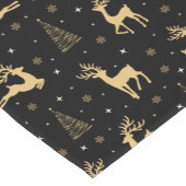 ブラック&金ゴールドトナカイ ショートテーブルランナー (コーナー)