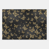 ブラック&金ゴールドトロピカルチョ葉ンダイヤモンド ラッピングペーパーシート (正面2)