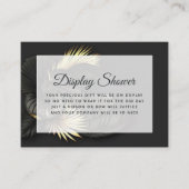 ブラック&金ゴールドトロピカルブライダルシャワーディスプレイ エンクロージャーカード (正面)