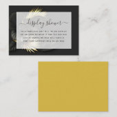 ブラック&金ゴールドトロピカルブライダルシャワーディスプレイ エンクロージャーカード (正面/裏面)