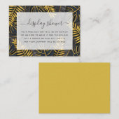 ブラック&金ゴールドトロピカルブライダルシャワー エンクロージャーカード (正面/裏面)
