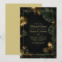 ブラック&金ゴールドトロピカルリハーサルディナー