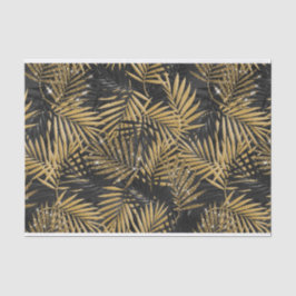 ブラック&金ゴールドトロピカル葉 薄葉紙