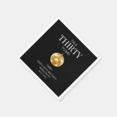 ブラック&金ゴールドトーク30歳の誕生日 スタンダードカクテルナプキン (角)