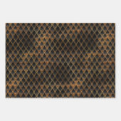 ブラック&金ゴールドドラゴンはかりで測 ラッピングペーパーシート (正面2)