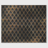 ブラック&金ゴールドドラゴンはかりで測 ラッピングペーパー (フラット)