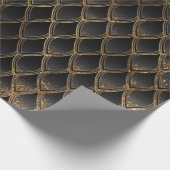 ブラック&金ゴールドドラゴンはかりで測 ラッピングペーパー (角)