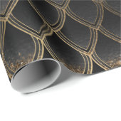 ブラック&金ゴールドドラゴンはかりで測 ラッピングペーパー (ロールコーナー)