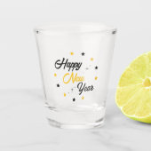 ブラック&金ゴールドハッピーニューイヤー ショットグラス (正面)