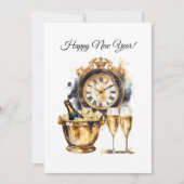 ブラック&金ゴールドハッピーニューイヤー シーズンカード (正面)