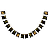 ブラック&金ゴールドハッピーニューイヤー バンティングフラッグ (全)