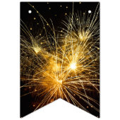 ブラック&金ゴールドハッピーニューイヤー バンティングフラッグ (第1の旗)