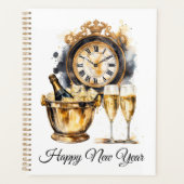 ブラック&金ゴールドハッピーニューイヤー プランナー手帳 (正面)