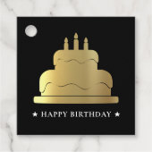 ブラック&金ゴールドハッピーバースデーケーキから フェイバータグ (正面)
