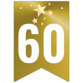 ブラック&金ゴールドハッピー60誕生日 バンティングフラッグ (第1の旗)