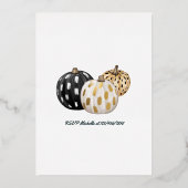 ブラック&金ゴールドハロウィーン誕生日フォイル招待状 箔招待状 (裏面)