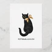 ブラック&金ゴールドハロウィーン誕生日フォイル招待状 箔招待状 (裏面)