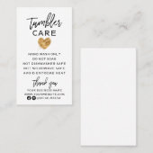 ブラック(金ゴールドハートタンブラー気に名刺) 名刺 (正面/裏面)