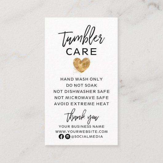 ブラック(金ゴールドハートタンブラー気に名刺) 名刺 (正面)