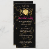 ブラック&金ゴールドハートバレンタインのメニュー メニュー (正面/裏面)