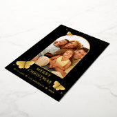 ブラック&金ゴールドバタフライアーチフォトフレームクリスマス 箔シーズンカード (回転した状態)