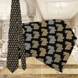 ブラック&金ゴールドバニーラビット ネクタイ