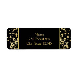 ブラック&金ゴールドバビーズブリー結婚ズ住所 シール