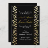 ブラック&金ゴールドバビーズブレス結婚式招待状 招待状 (正面/裏面)