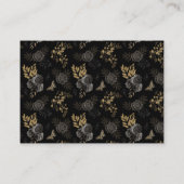 ブラック&金ゴールドバラ棺ゴシック結婚ズのパターン プレイスカード (裏面)
