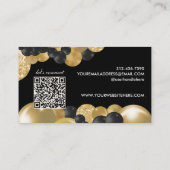 ブラック&金ゴールドバルーンガーランドバルーンアーティスト 名刺 (裏面)