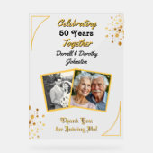 ブラック&金ゴールドバルーン50周年記念 アクリルサイン (正面)