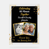 ブラック&金ゴールドバルーン50周年記念 アクリルサイン (正面)