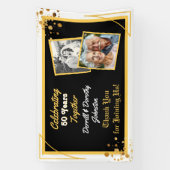 ブラック&金ゴールドバルーン50周年記念 横断幕 (縦)