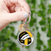 ブラック、金ゴールドバレーボールギフトアイディアシニア夜 キーホルダー (手)