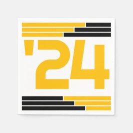 ブラック&金ゴールドバークラス'24グラードパーティー スタンダードカクテルナプキン