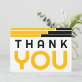 ブラック&金ゴールドバーグラッドパーティーありがとう サンキューカード (スタンド正面)