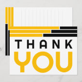 ブラック&金ゴールドバーグラッドパーティーありがとう サンキューカード (正面/裏面)