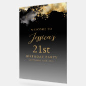 ブラック&金ゴールドバースデーパーティーイベントウェルカムサイン アクリルサイン (傾斜)