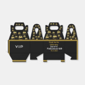 ブラック&金ゴールドバースデーパーティー切り妻お願いボックス フェイバーボックス (折り畳みなし)