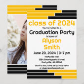 ブラック&金ゴールドバーワンフォトグラードパーティー 招待状 (正面/裏面)